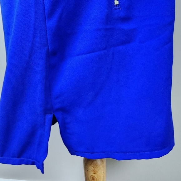 H&M Royal Blue Dress Womens 8‎ Silver Zipper Pockets Classic 3/4 Sleeve Y2K 90s - Picture 7 of 16